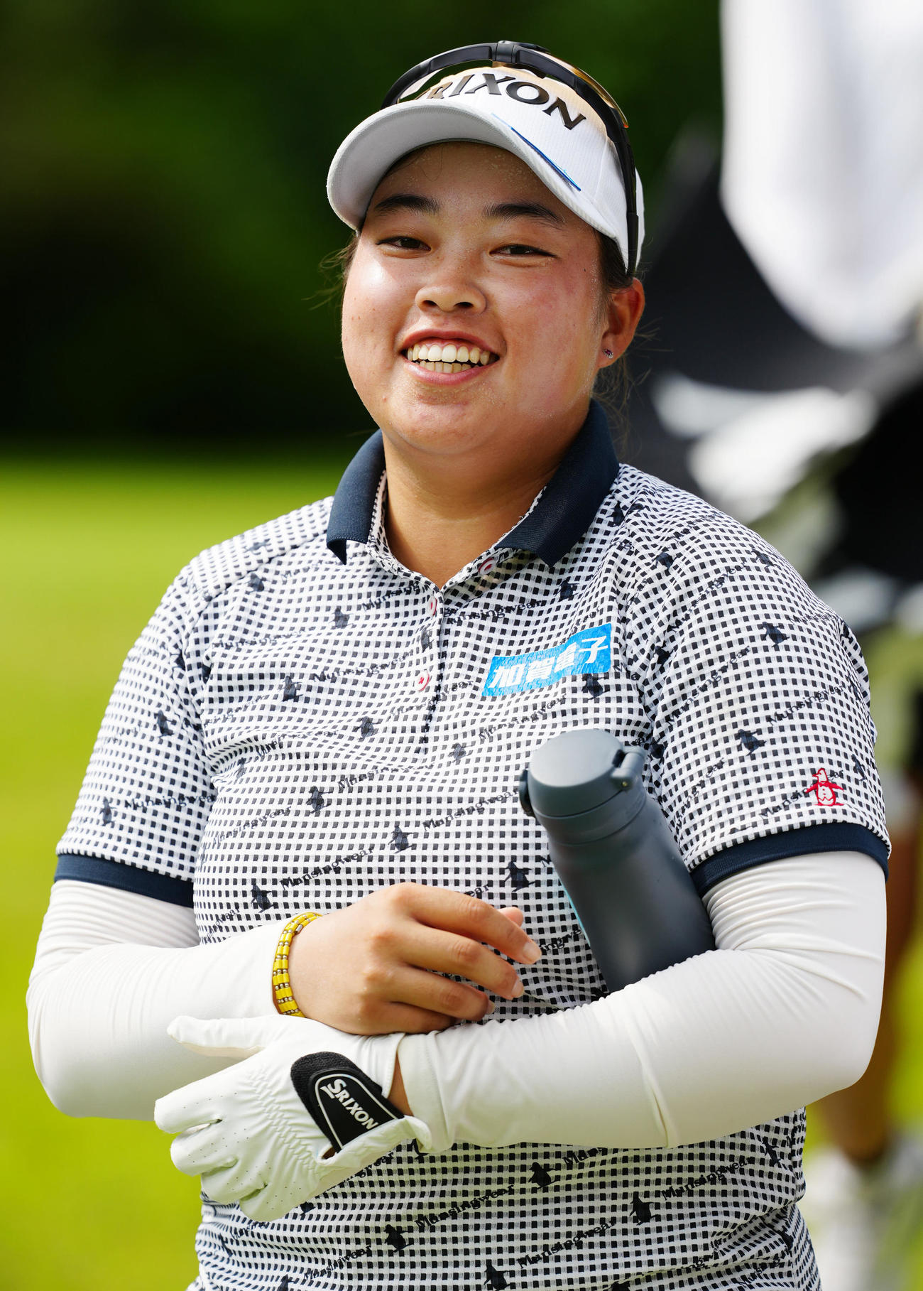 12番で笑顔を見せる入谷（撮影・江口和貴）