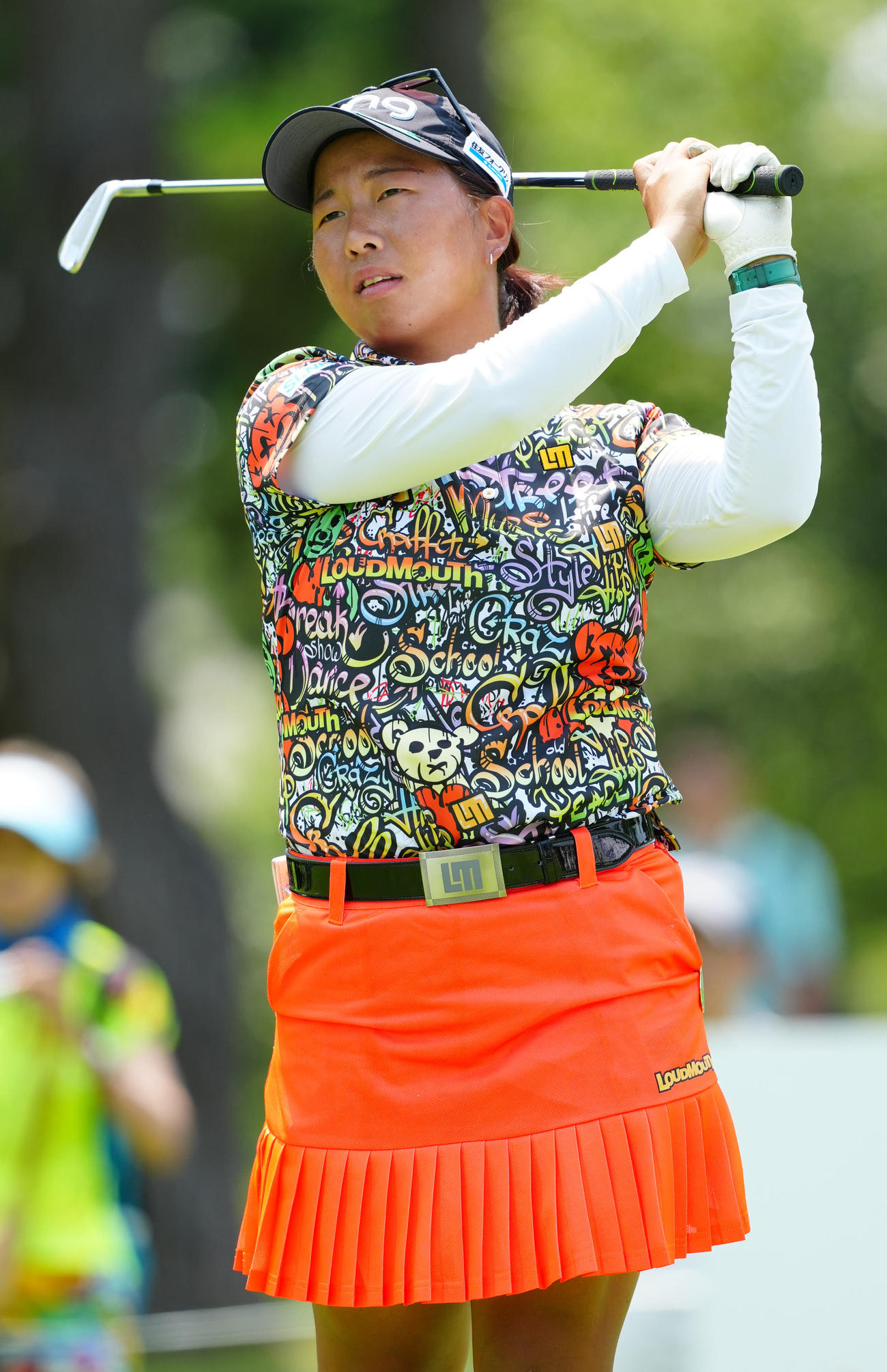 8番、ティーショットを放つ徳永（撮影・江口和貴）