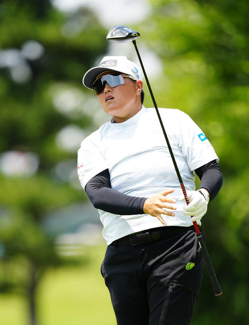 13番、ティーショットを放つ工藤（撮影・江口和貴）