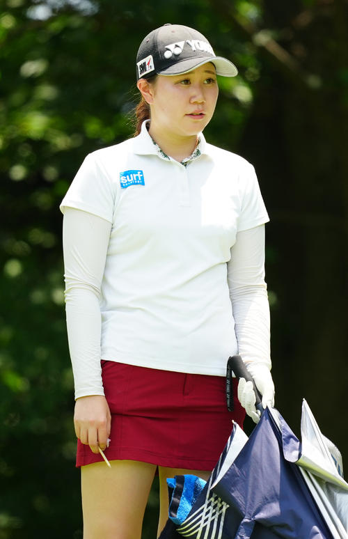 2番に臨むアマチュアの倉林（撮影・江口和貴）