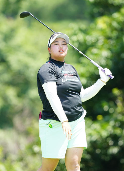 2番、ティーショットを放った入谷（撮影・江口和貴）