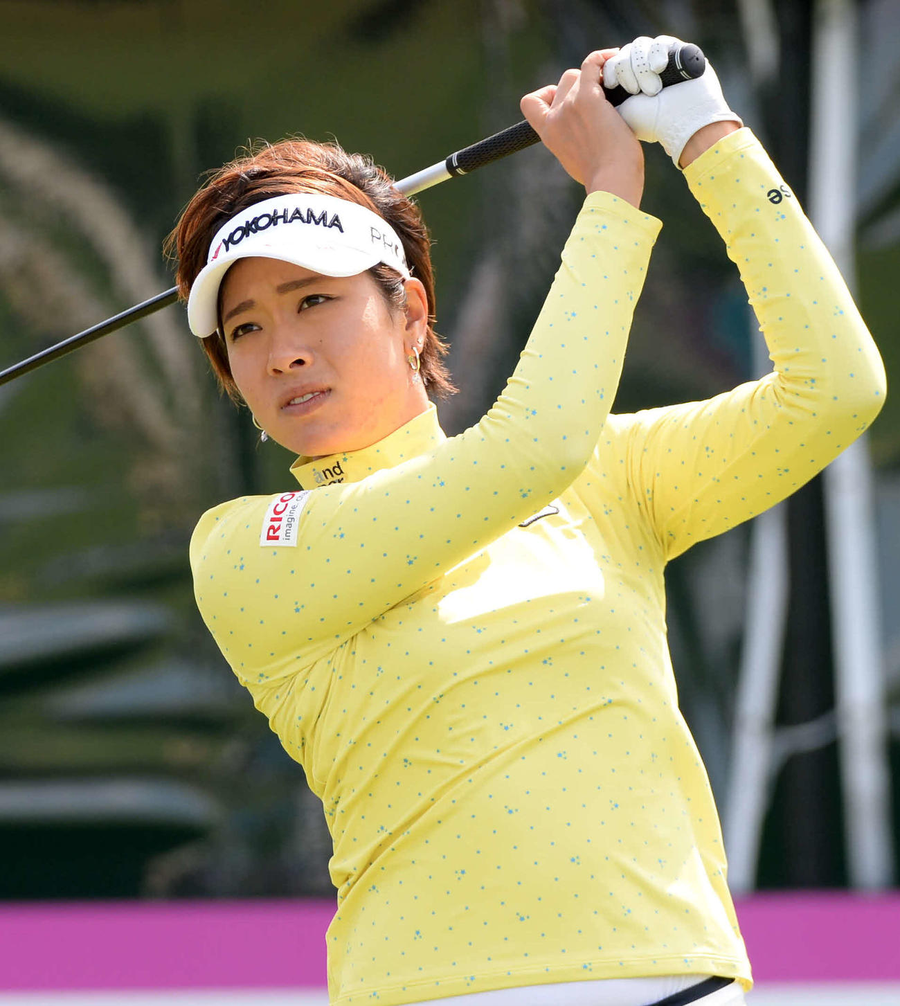 横浜ゴムと新たにクラブ契約を結び2度目の賞金女王を目指す森田理香子（2016年2月29日撮影）