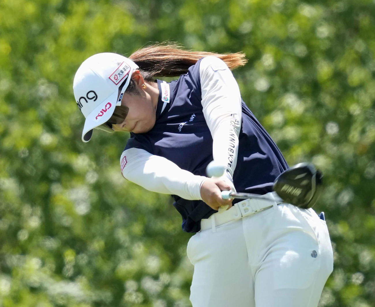 最終日、通算6アンダーで7位の佐久間朱莉(共同)