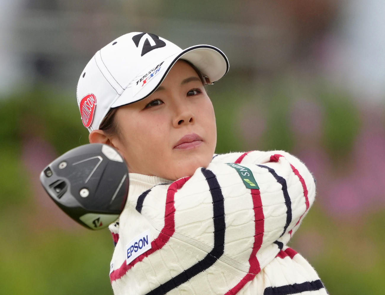 最終ラウンド、通算1アンダーで38位の吉田優利＝ダンドナルド・リンクス（共同）