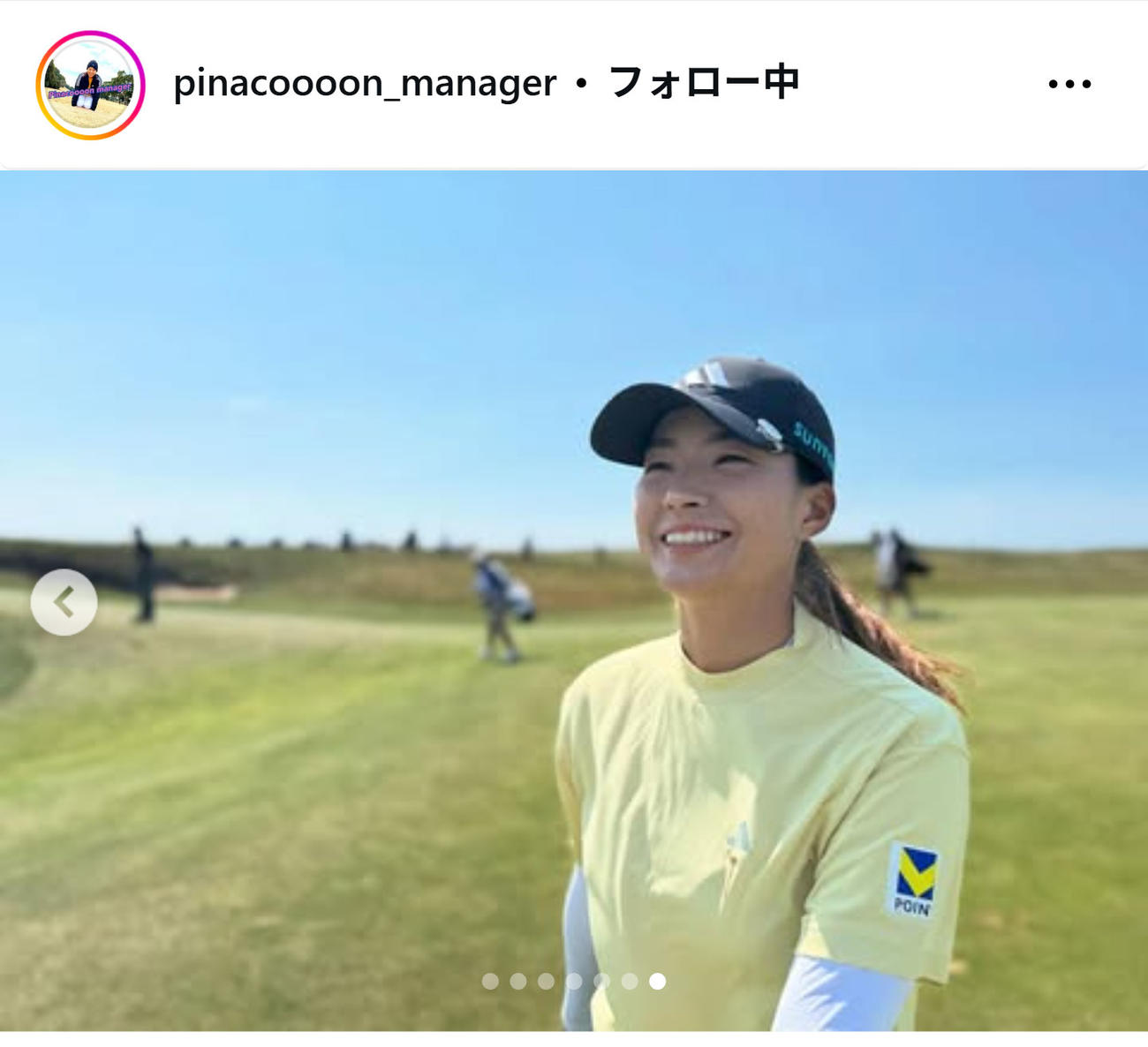 渋野日向子のマネジャーのインスタグラムから
