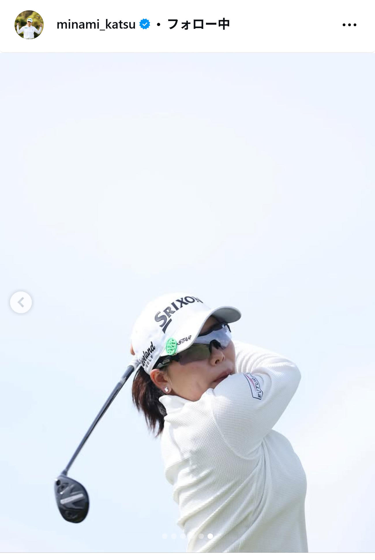 「悔し楽しかった」と全英女子オープンを振り返った勝みなみ（インスタグラムから）
