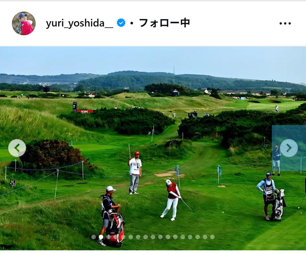 吉田優利のインスタグラムから