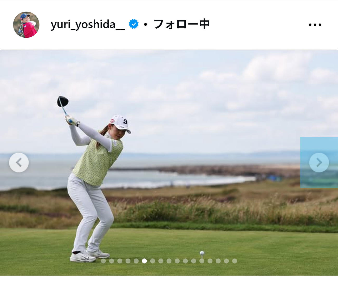 吉田優利のインスタグラムから