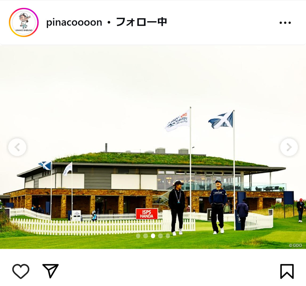 渋野日向子のインスタグラムから