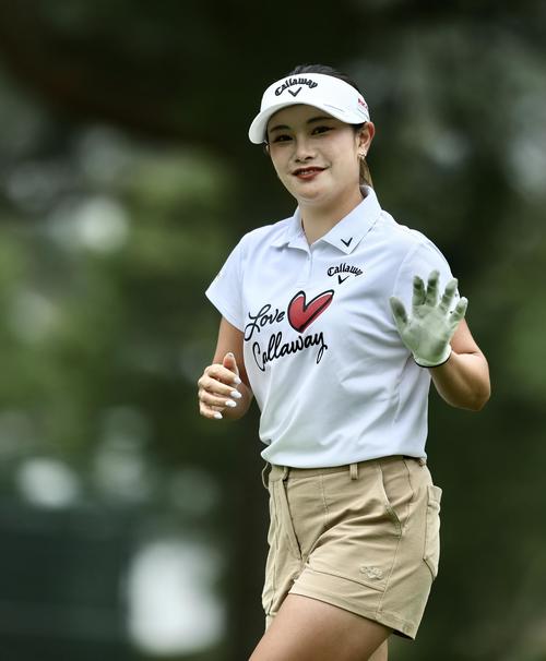 プロアマ戦に臨む河本結（撮影・河田真司）