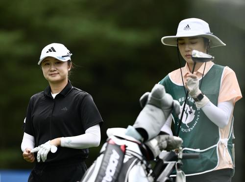 プロアマ戦に臨む森田（撮影・河田真司）