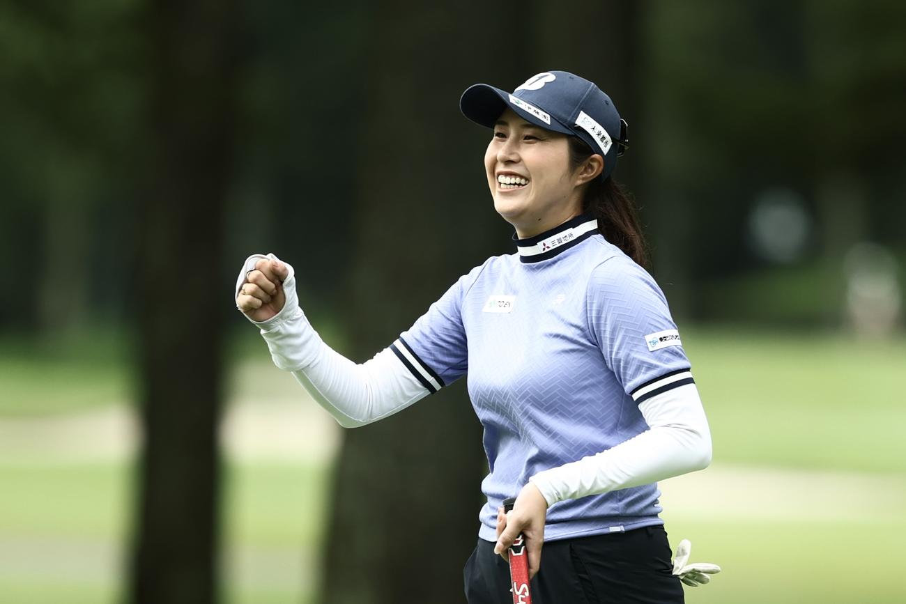 プロアマ戦に臨む大里（撮影・河田真司）