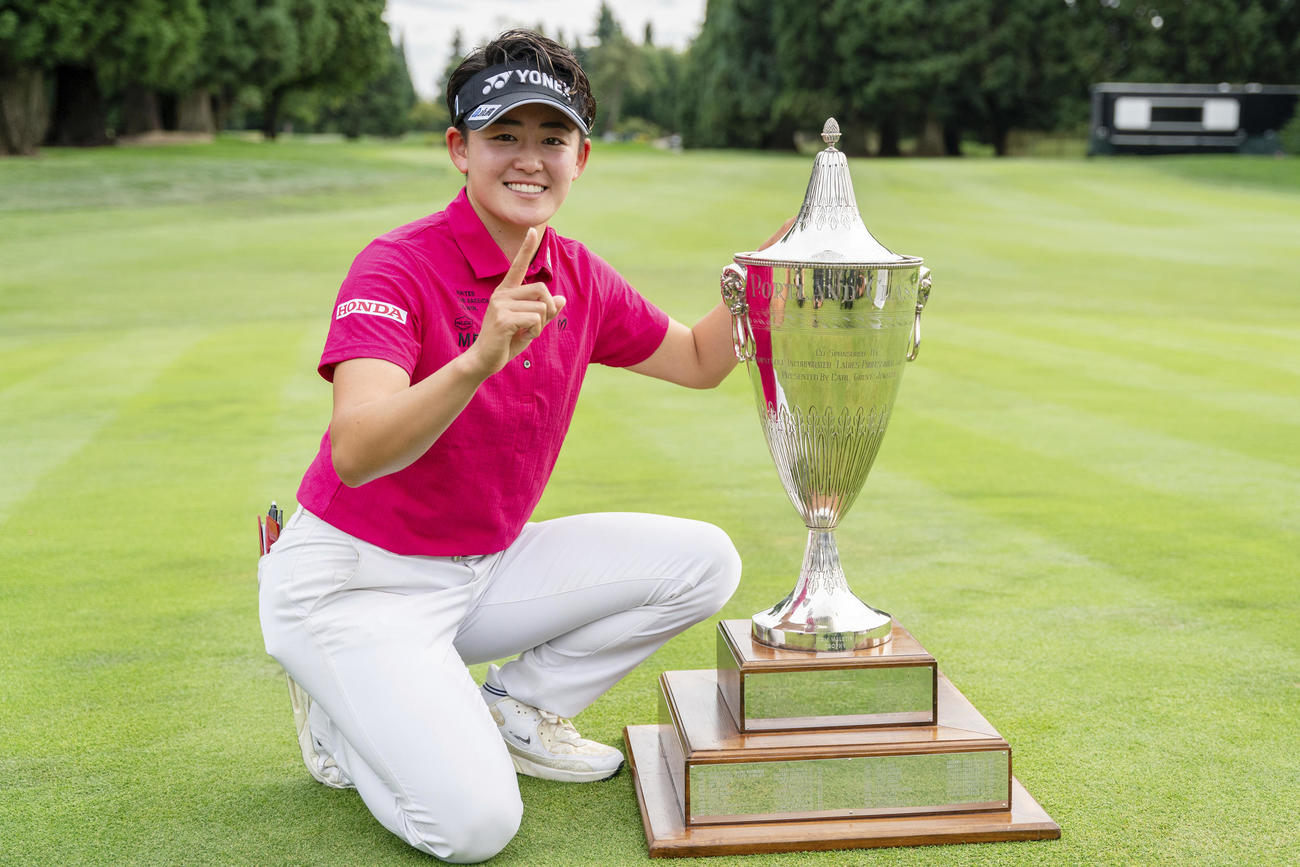 米女子ポートランド・クラシックでツアー初優勝を果たした岩井明愛（AP）