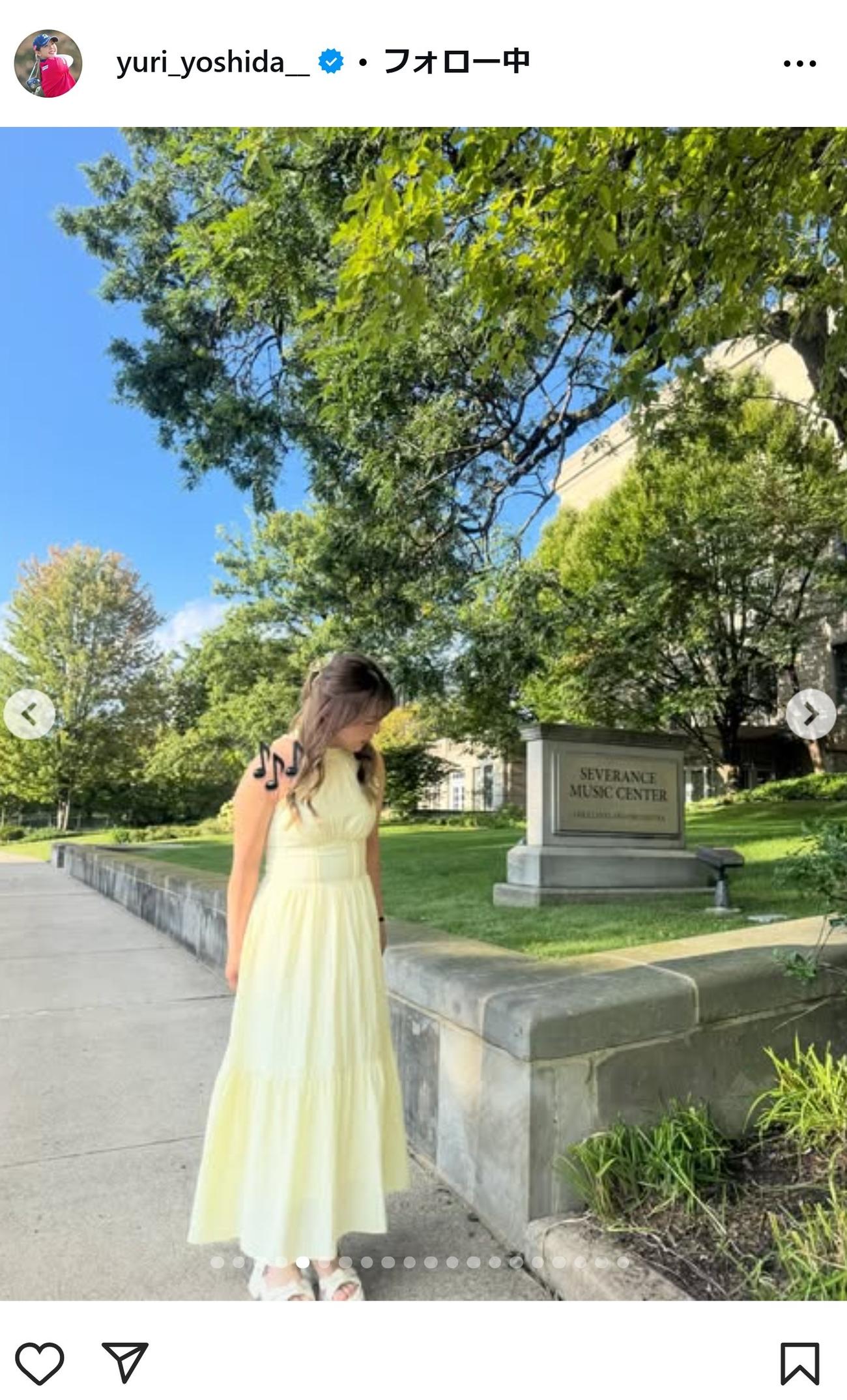 吉田優利のインスタグラムから