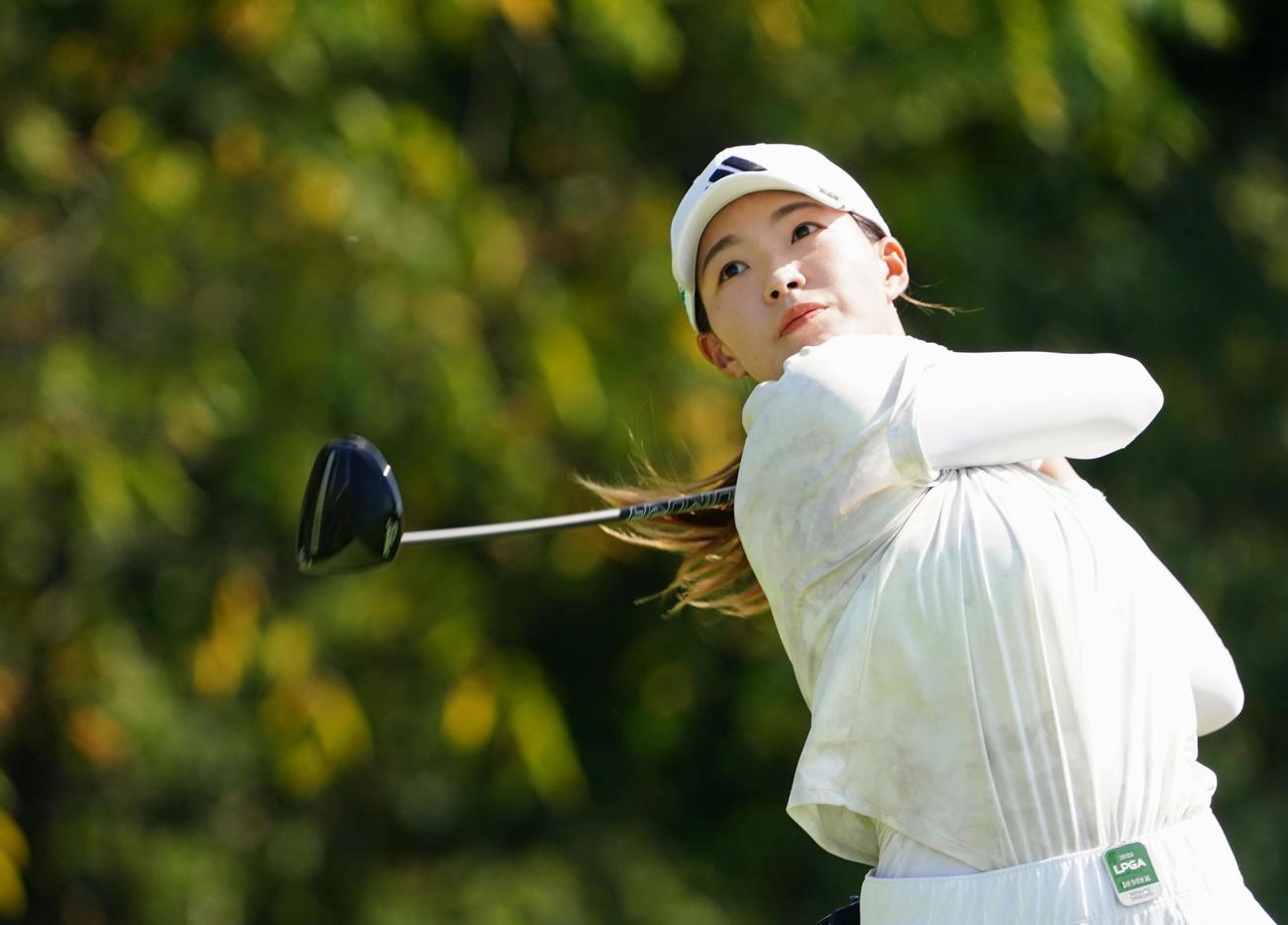 第1ラウンド、2アンダーで45位の渋野日向子＝TPCリバースベンド（共同）