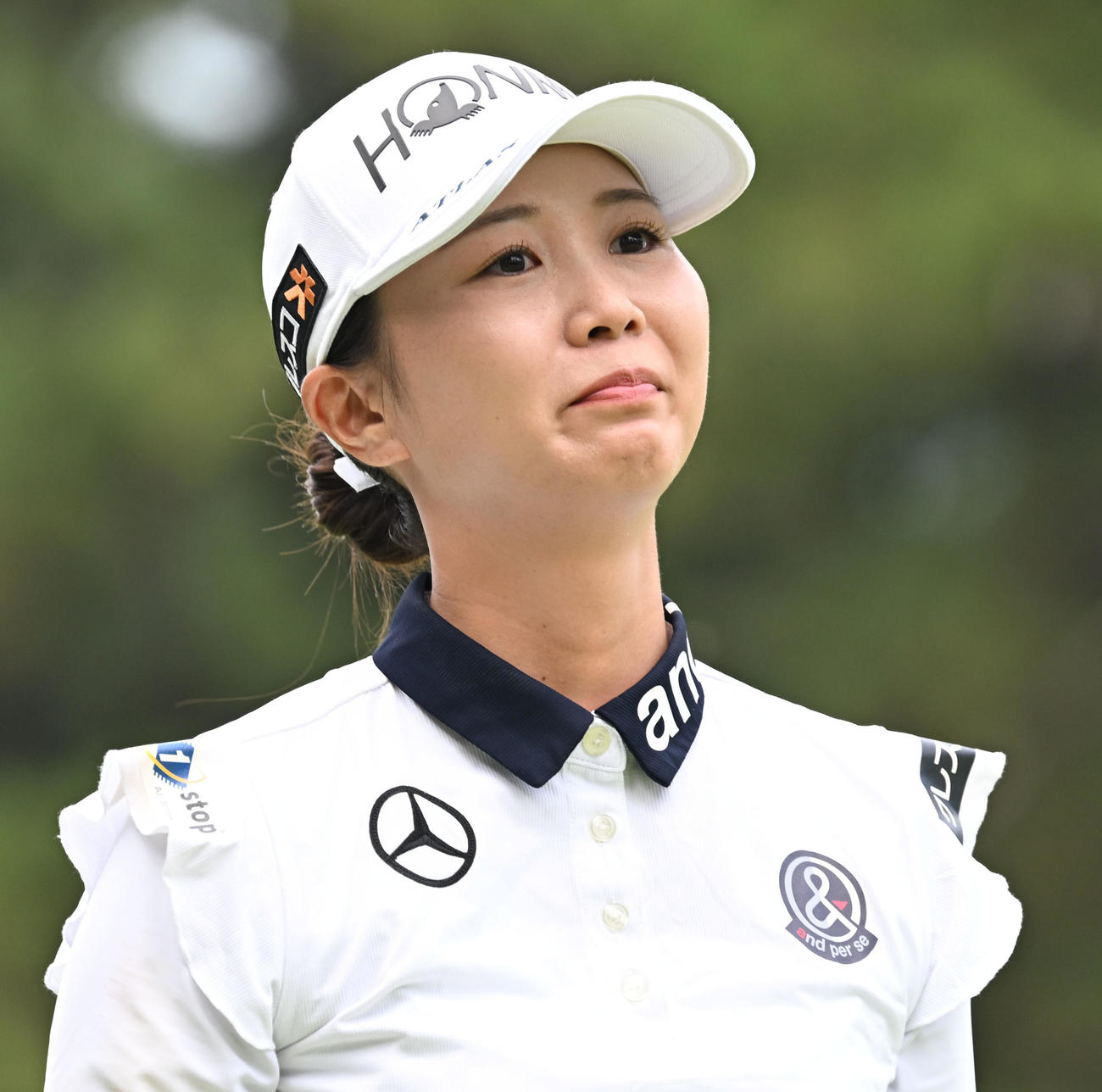 プレーオフを制してメジャー初優勝を決め、感極まる金沢志奈（撮影・千葉一成）