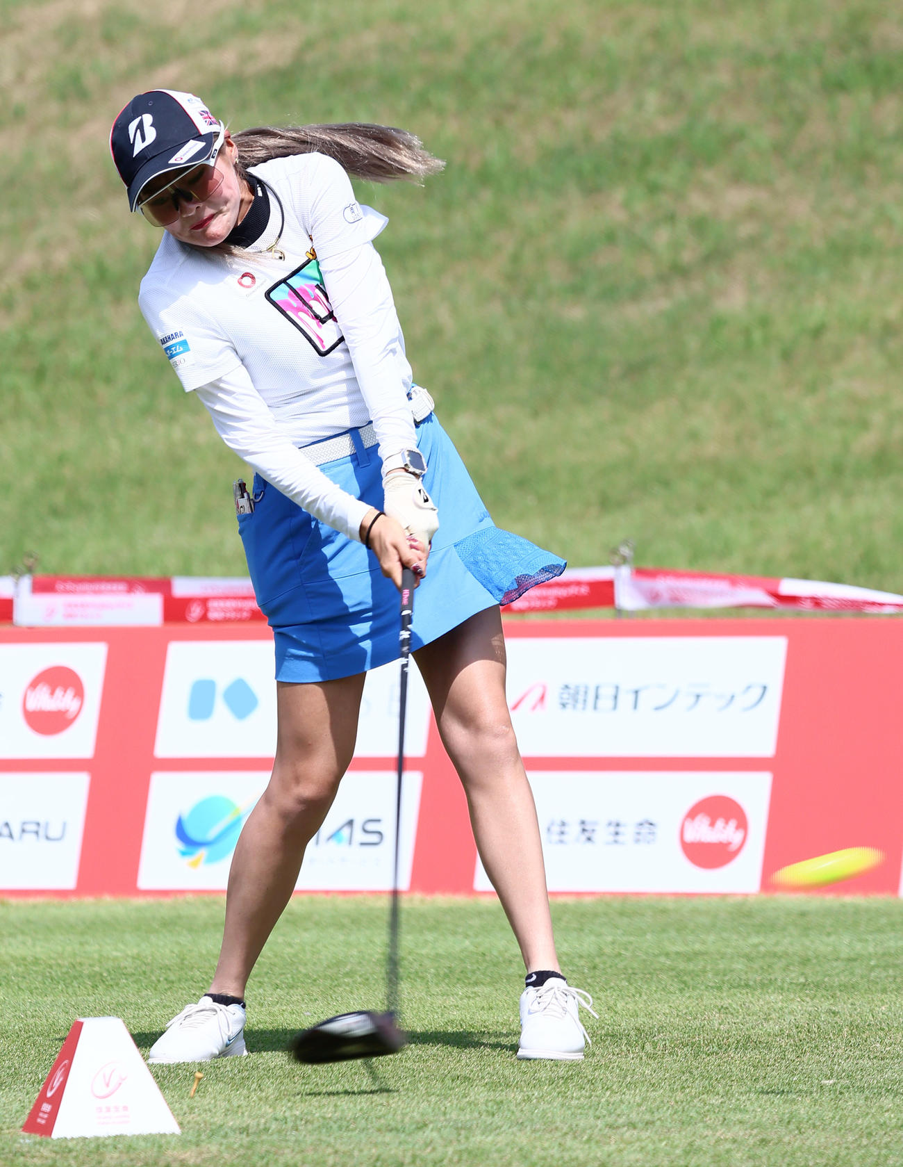 プロアマ戦で調整する桑木（撮影・上山淳一）