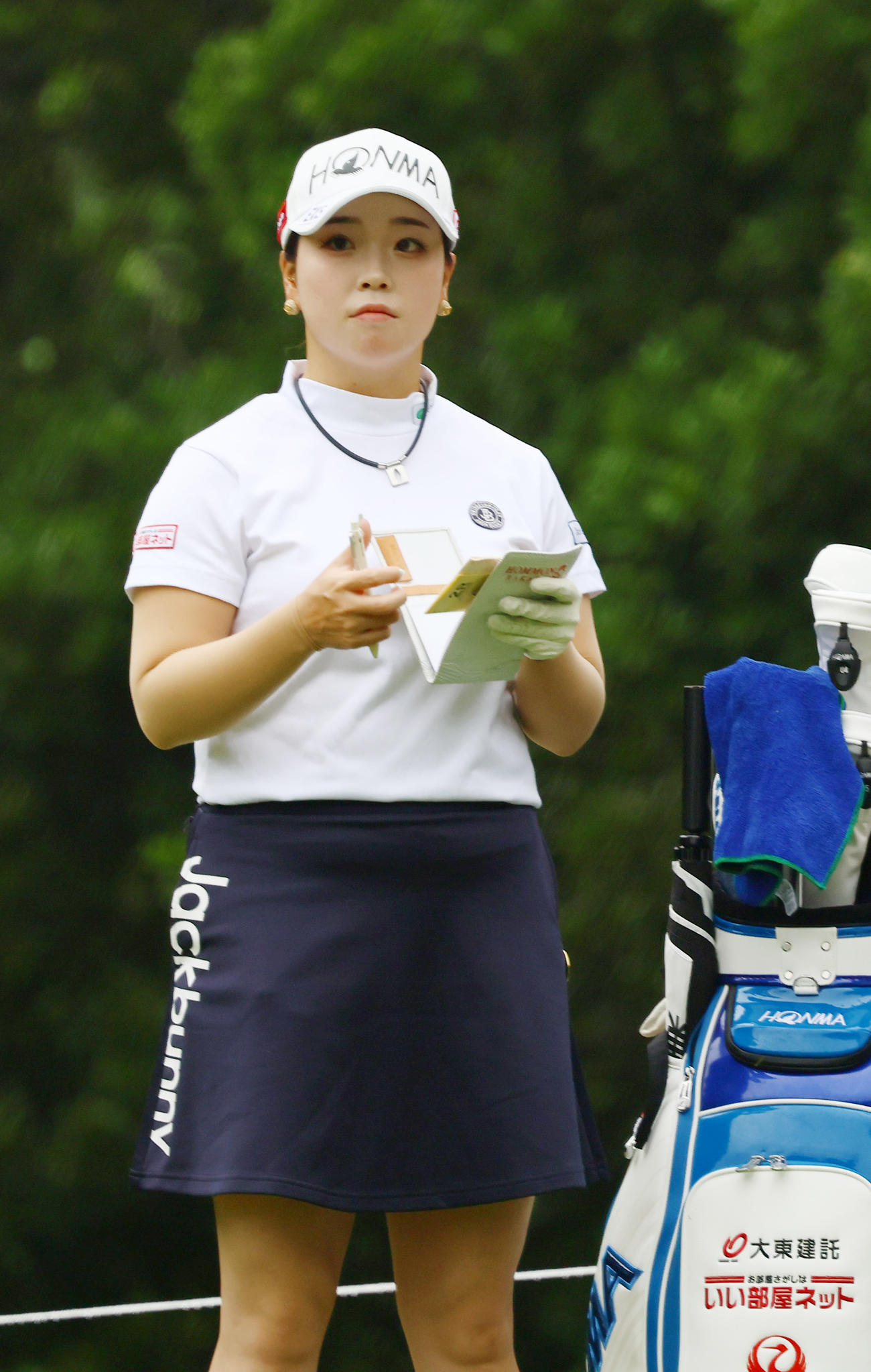 3番、コースを確認する後藤未（撮影・上山淳一）