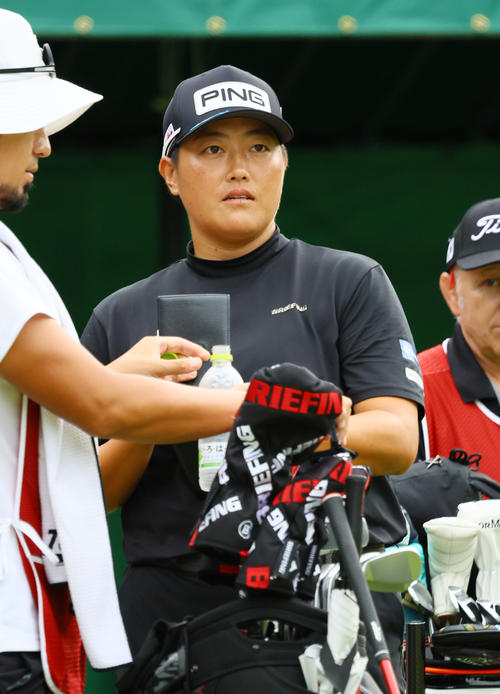 1番、コースを確認する工藤遥（撮影・上山淳一）
