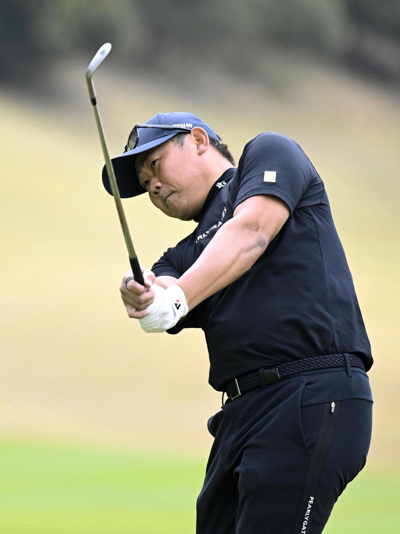 第1日、主催者推薦で出場したアマチュアの松坂大輔。2オーバーで96位（共同）