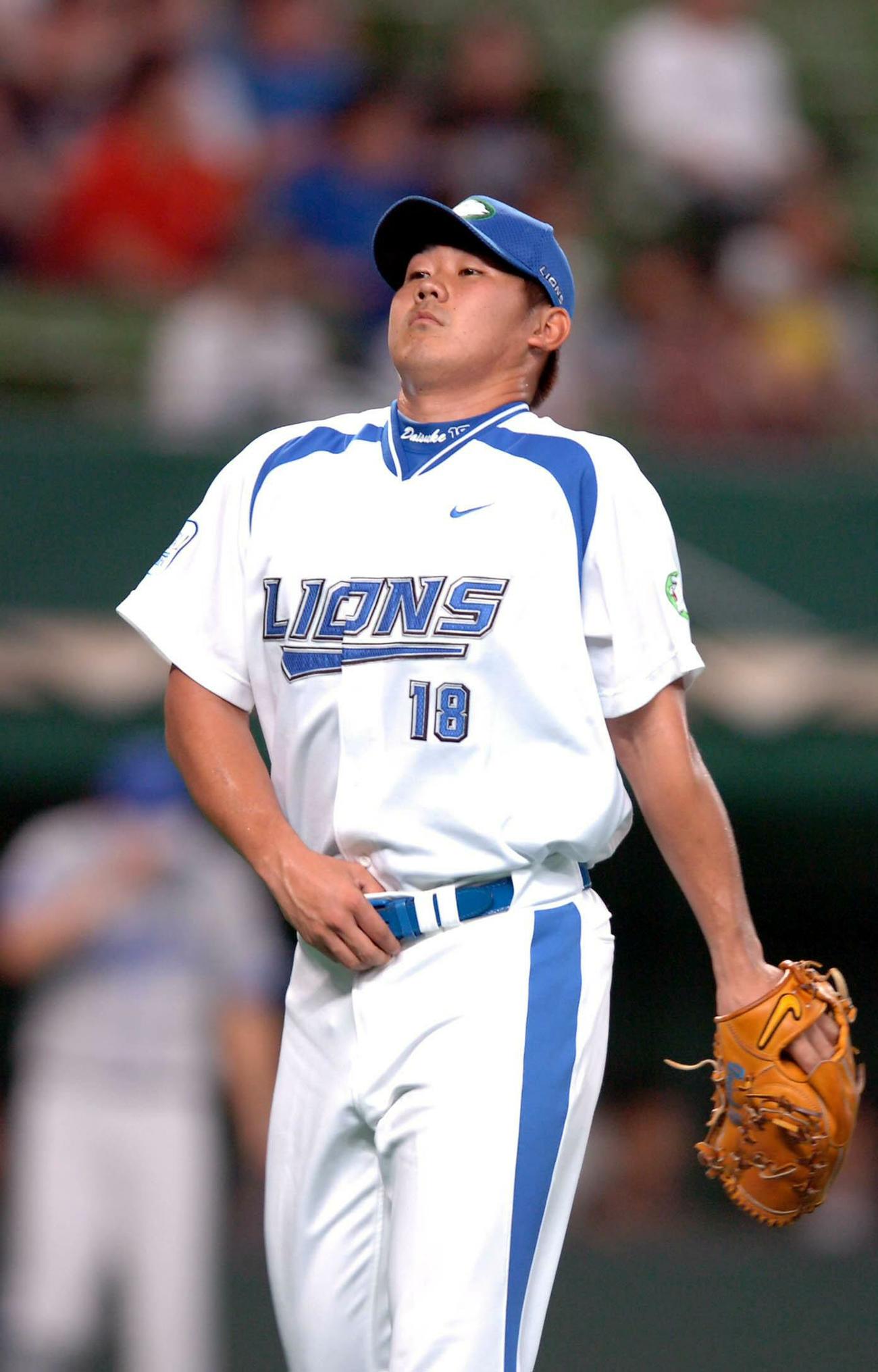 3回に横浜に同点とされ顔をしかめる松坂大輔（2006年6月撮影）