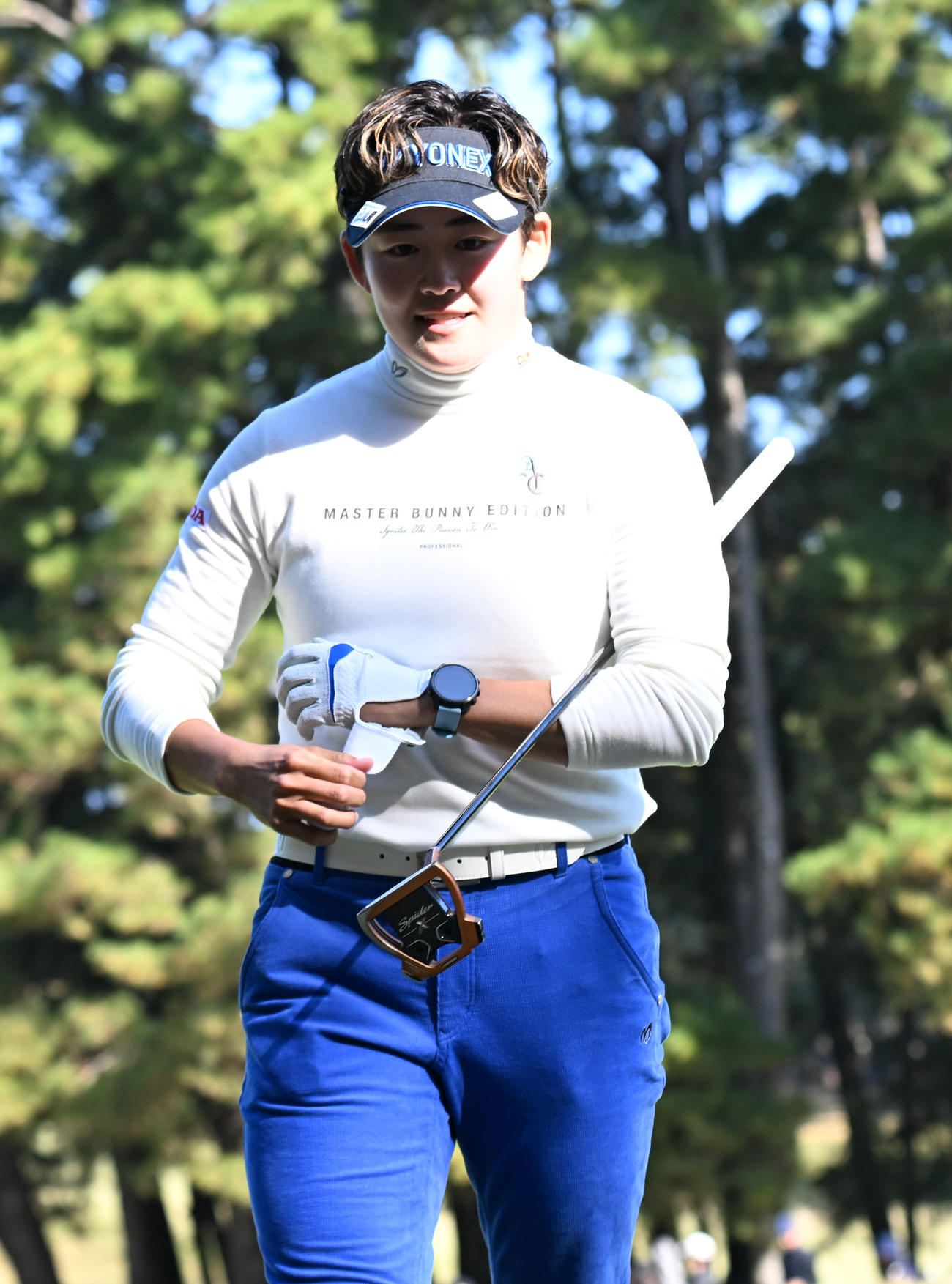 9番、ボギーとする岩井明愛（撮影・和賀正仁）