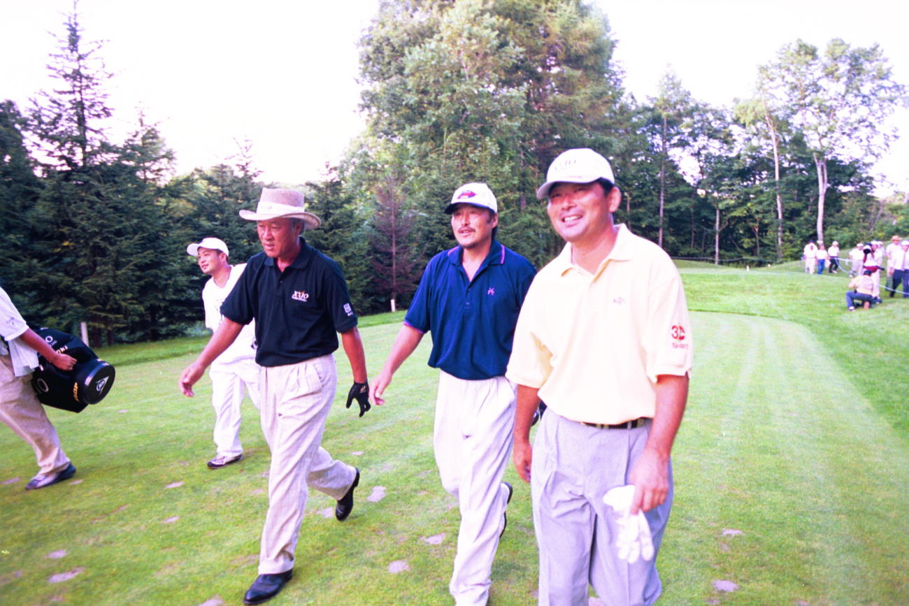 ビッグ3の競演。左から青木功、尾崎将司、中嶋常幸（中島常幸）の3選手