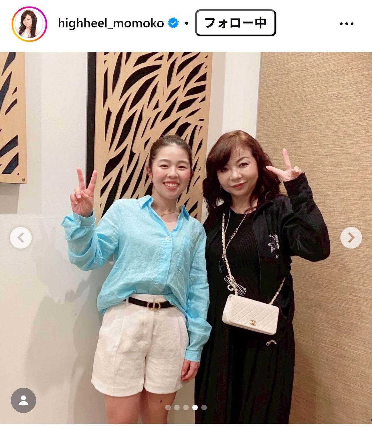 ハイヒールモモコのインスタグラムから