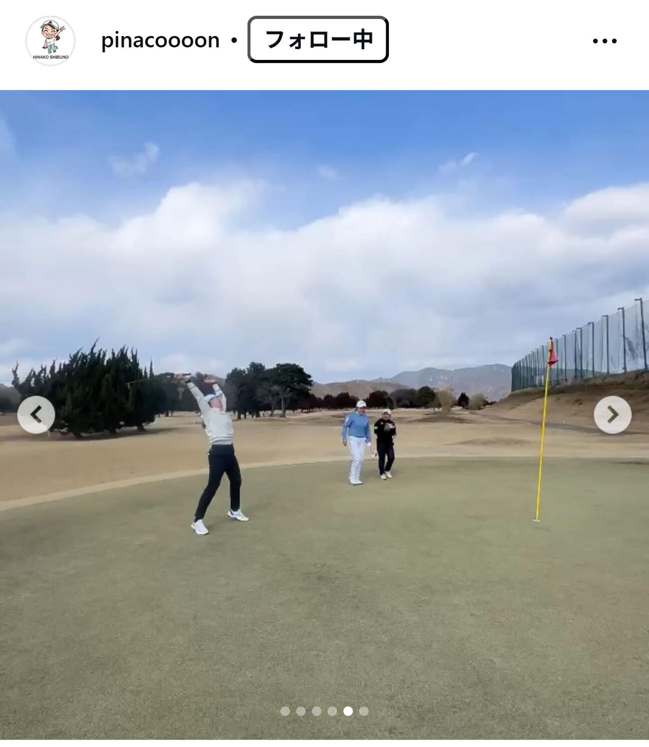 渋野日向子のインスタグラムから