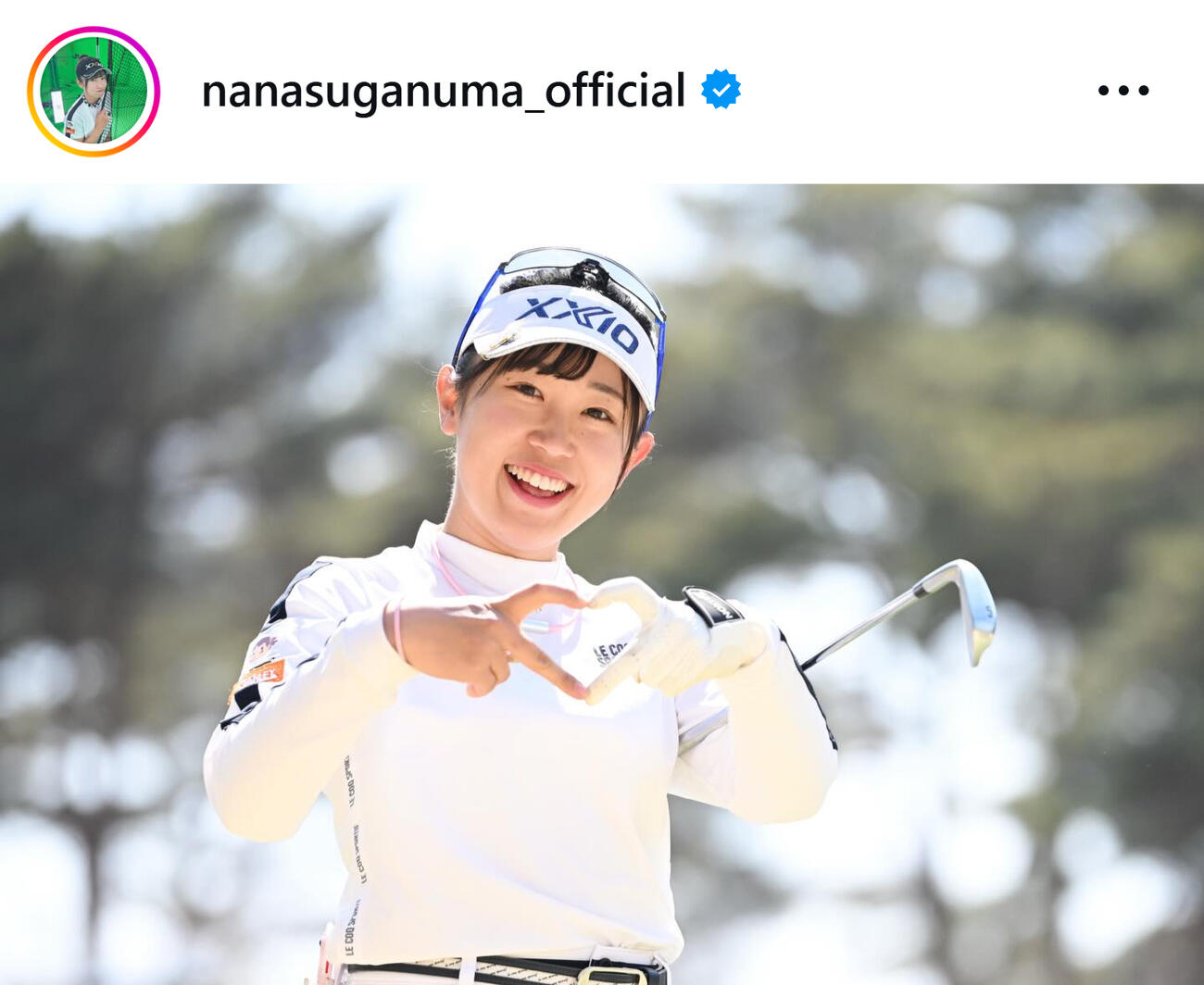 開幕戦7位に笑顔でハートマーク（菅沼菜々のインスタグラムから）