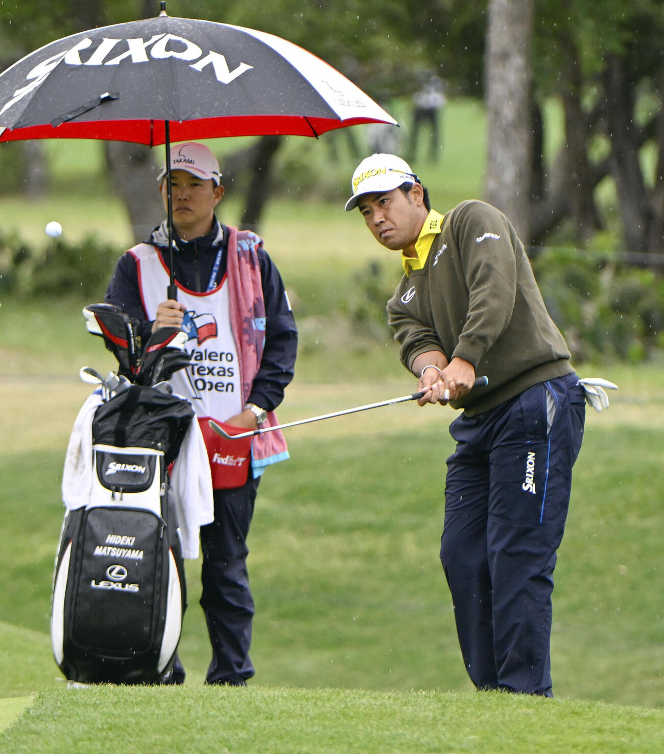 最終ラウンド、通算9アンダーで21位の松山英樹＝TPCサンアントニオ（共同）