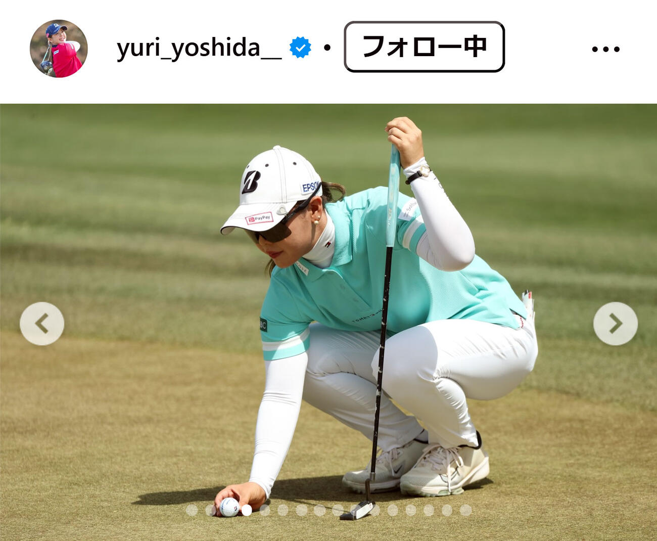 吉田優利のインスタグラムから