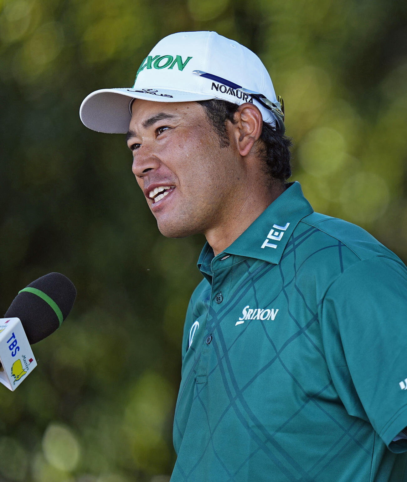 第3ラウンドを終え、インタビューに応じる松山英樹。通算2アンダーで29位（共同）