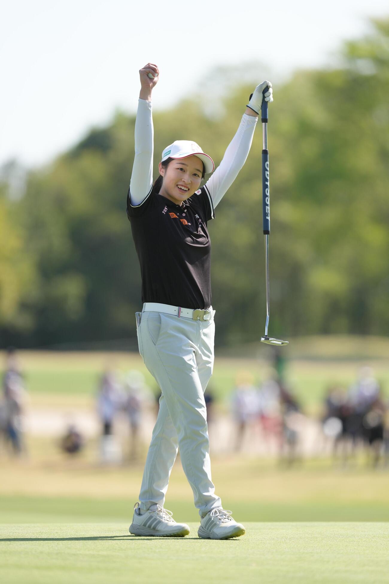 優勝を決め喜ぶウー・チャイェン（撮影・足立雅史）