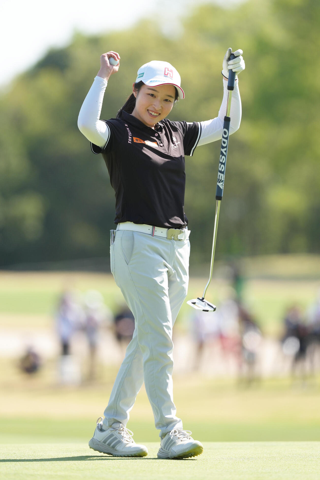 優勝を決め、ガッツポーズするウー・チャイェン（撮影・足立雅史）