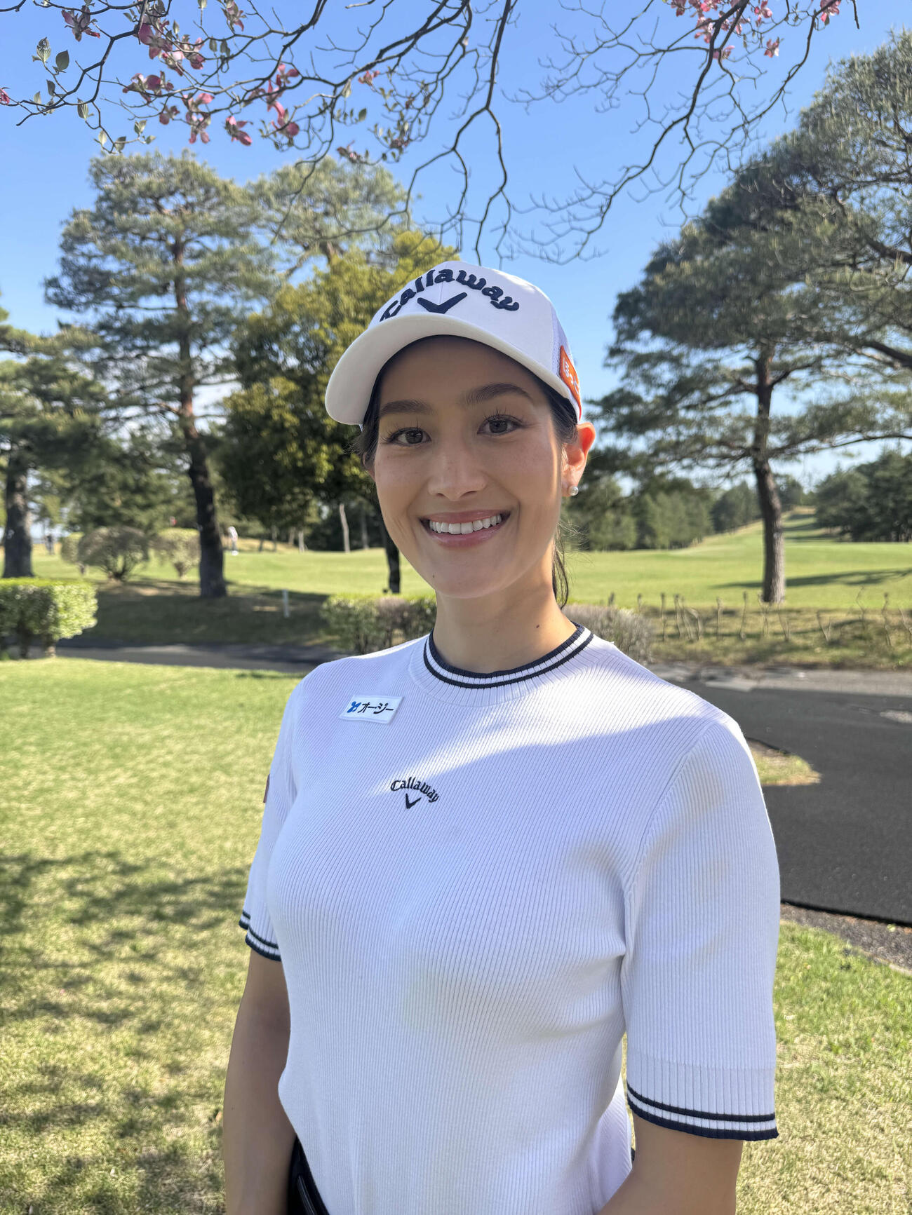 練習ラウンドを終えて取材に応じる伊藤真利奈
