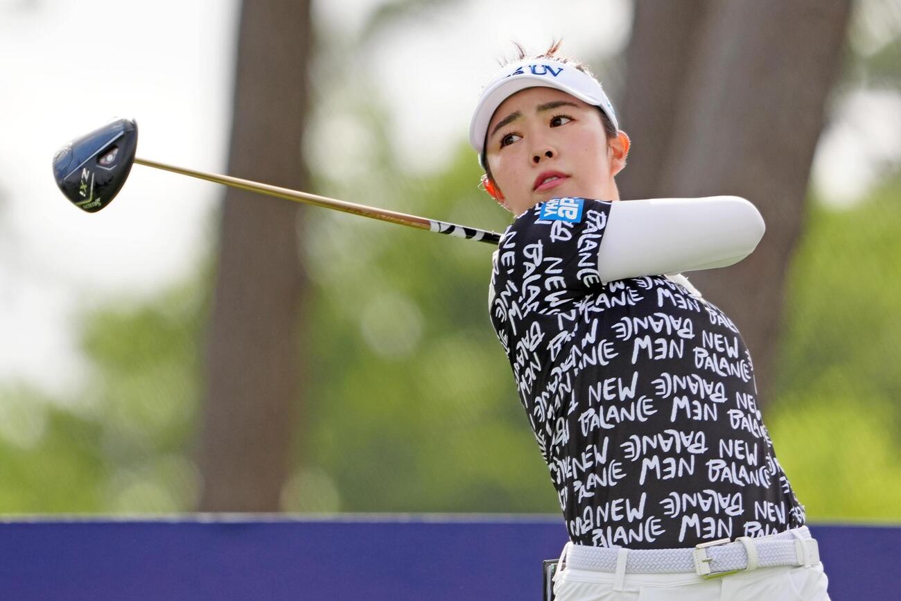 第1ラウンド、イーブンパーで38位の山下美夢有＝メモリアルパーク・コース（共同）