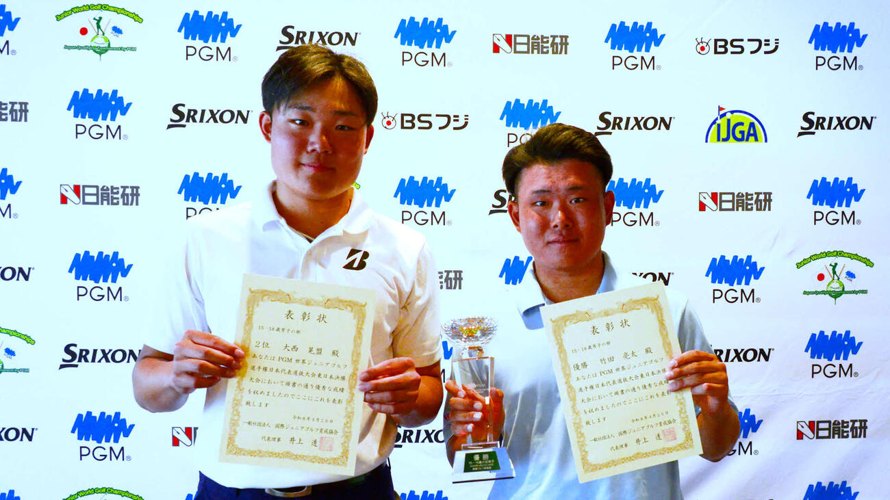 15－18男子・1位の竹田亮太（右）と2位の大西晃盟（C）IJGA