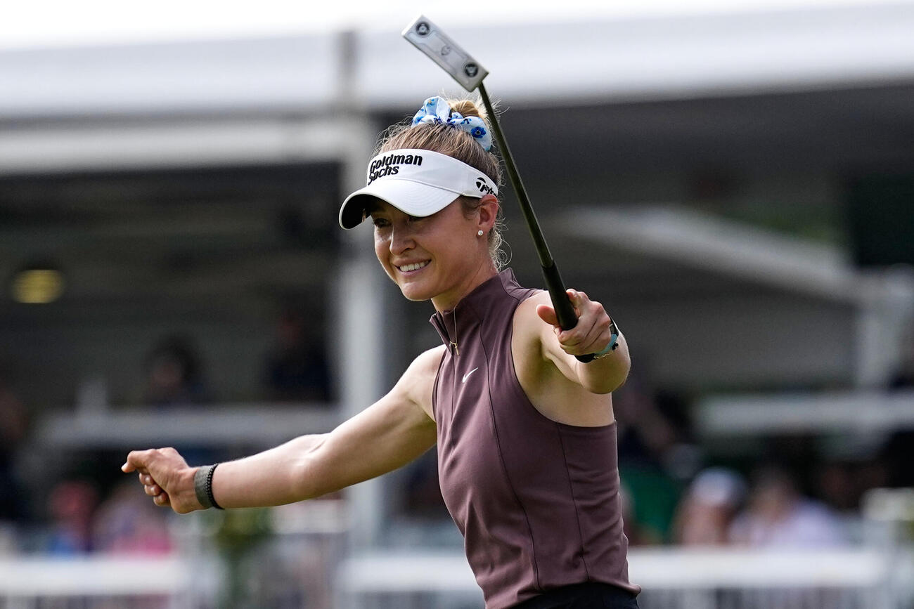 シェブロン選手権で優勝して喜ぶネリー・コルダ（AP）