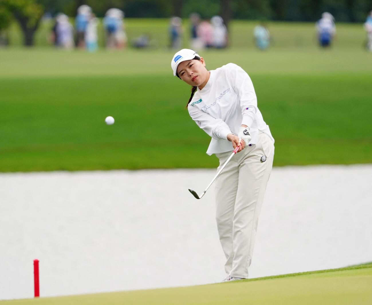 最終ラウンド、通算4アンダーで12位の勝みなみ＝メモリアルパーク・コース（共同）
