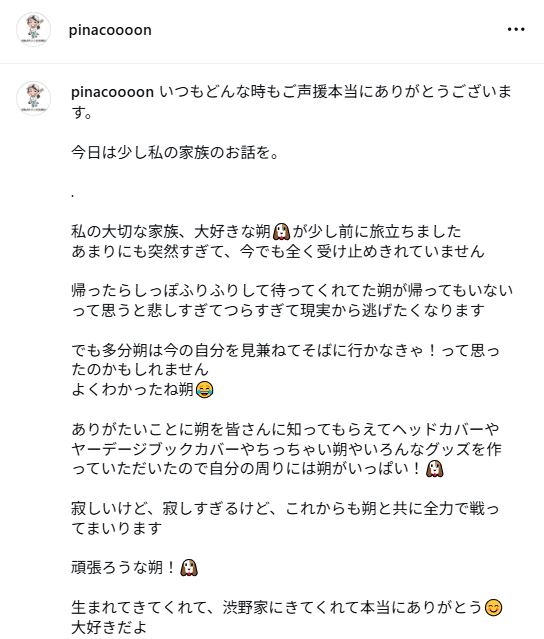 渋野日向子のインスタグラムから