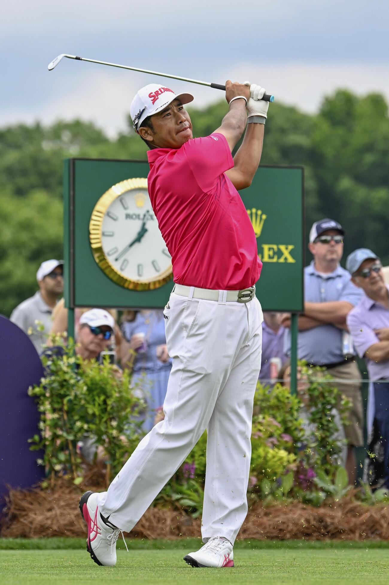 第3ラウンド、通算6オーバーで68位の松山英樹＝クウェイルホロー・クラブ（共同）