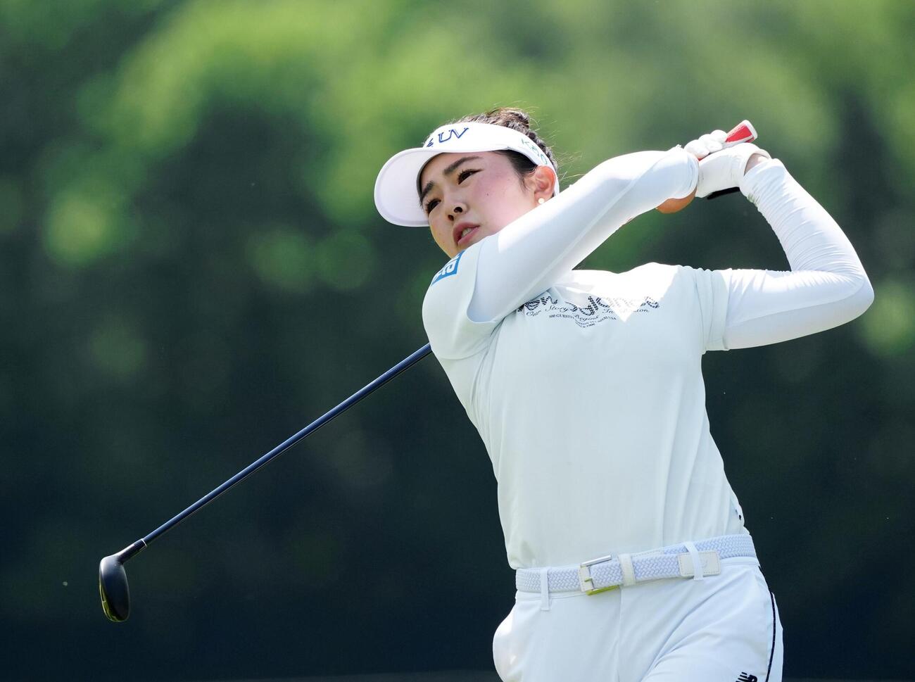 最終ラウンド、13番で第2打を放つ山下美夢有。通算9アンダーで3位＝マケテワCC（共同）