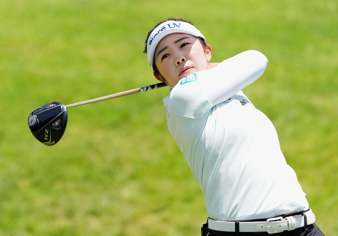 調整する山下美夢有、メジャー2勝目を目指す（共同）