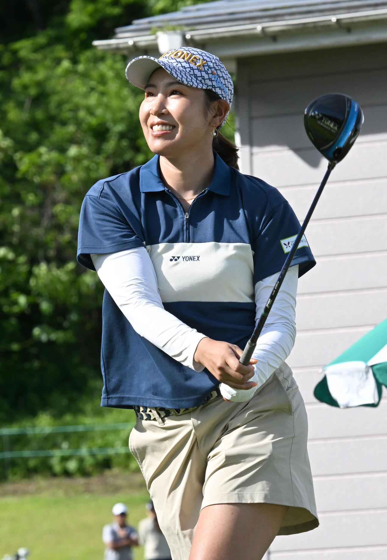 プロアマ戦で調整する若林舞衣子（撮影・千葉一成）