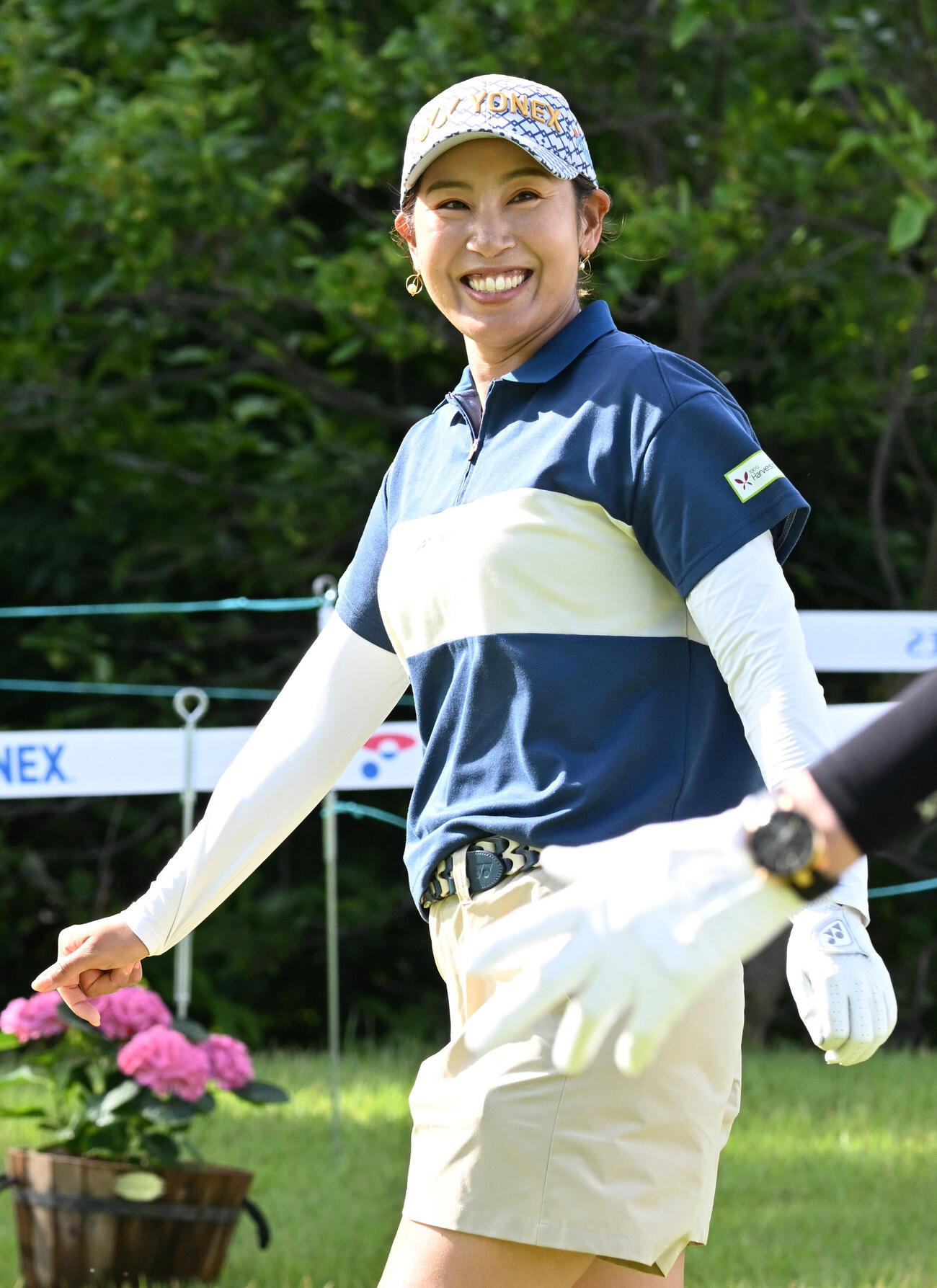 プロアマ戦で調整する若林舞衣子（撮影・千葉一成）