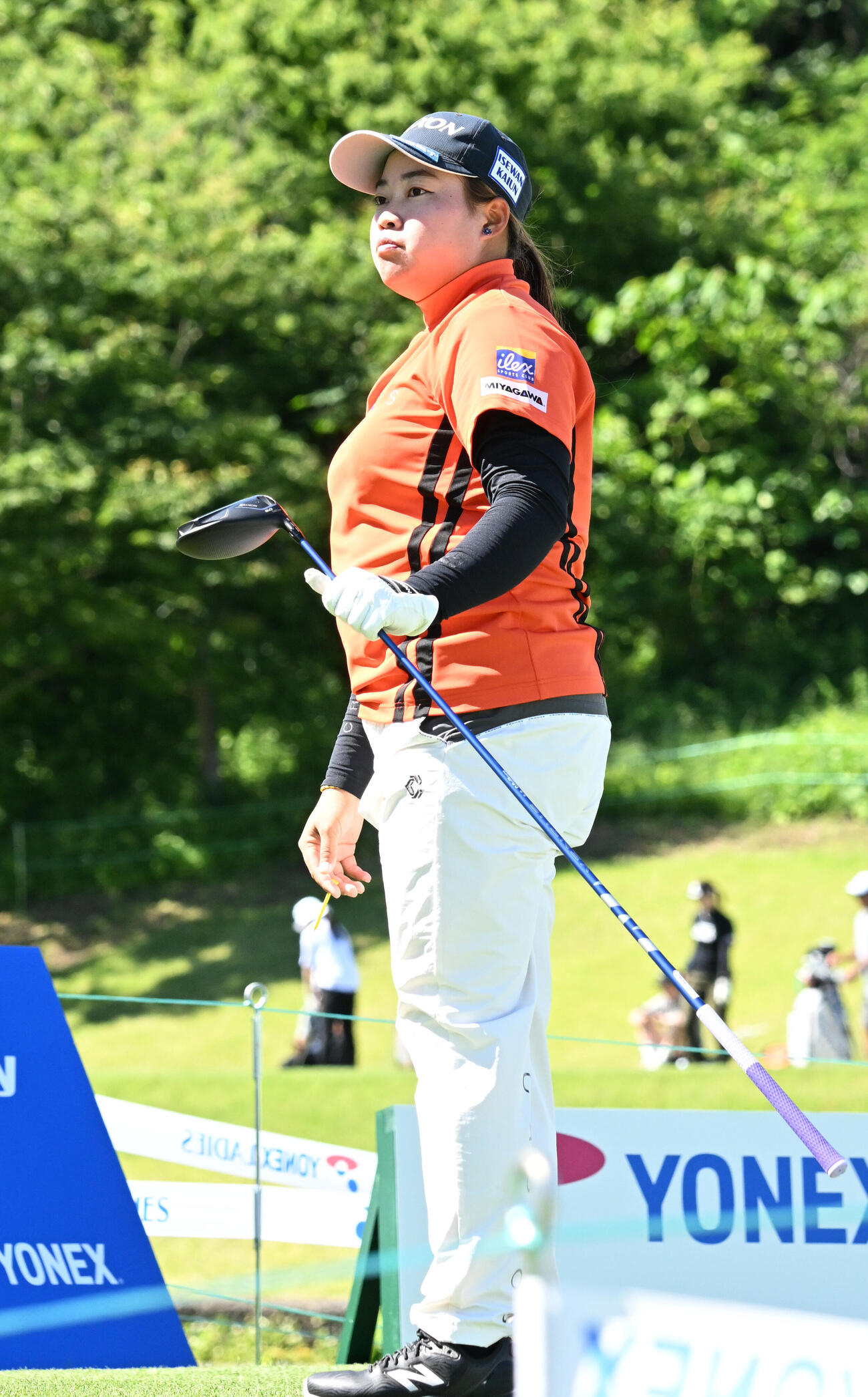 プロアマ戦で調整する入谷響（撮影・千葉一成）