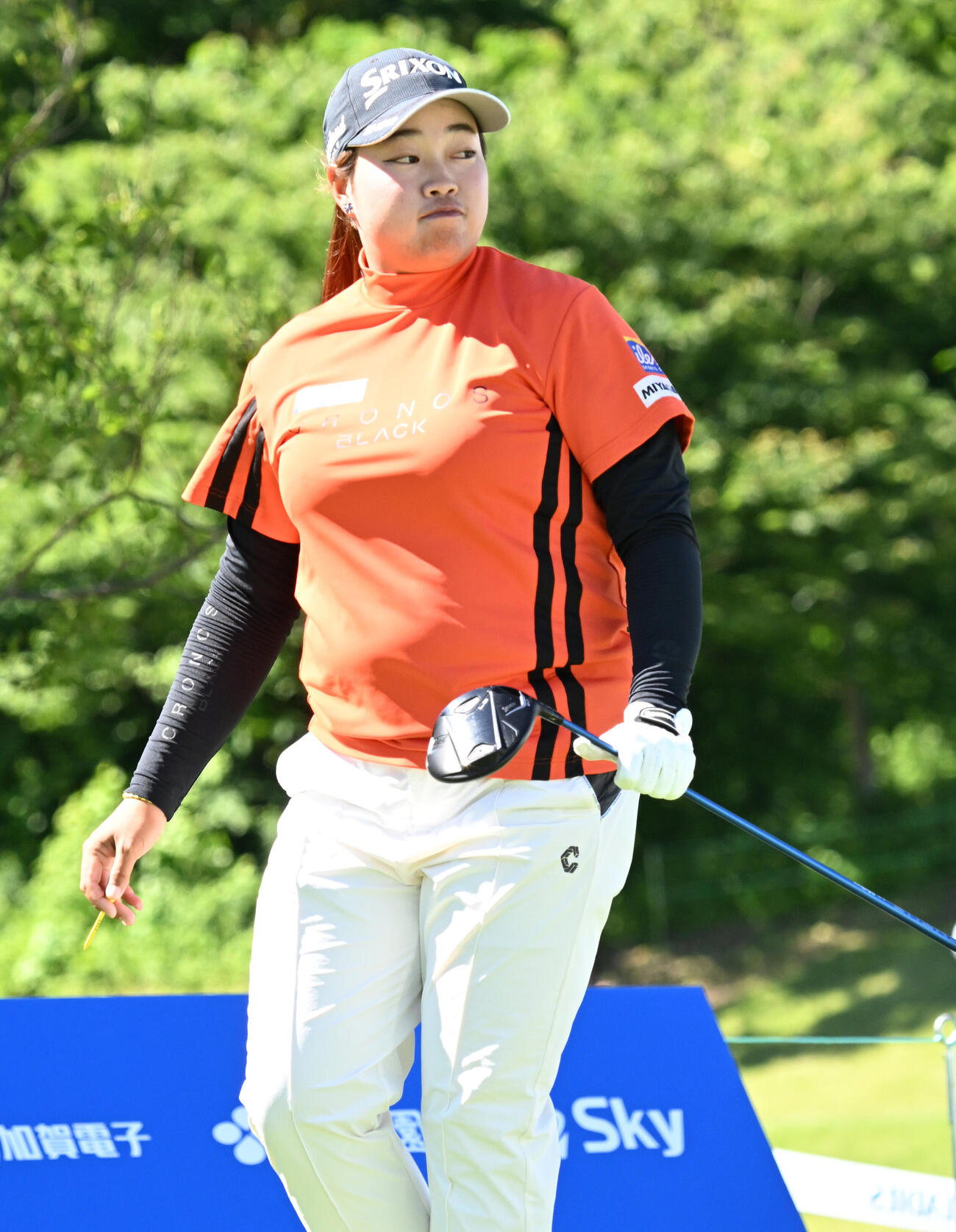 プロアマ戦で調整する入谷響（撮影・千葉一成）