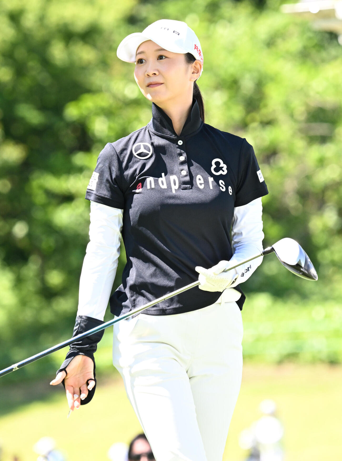 プロアマ戦で調整する金沢志奈（撮影・千葉一成）