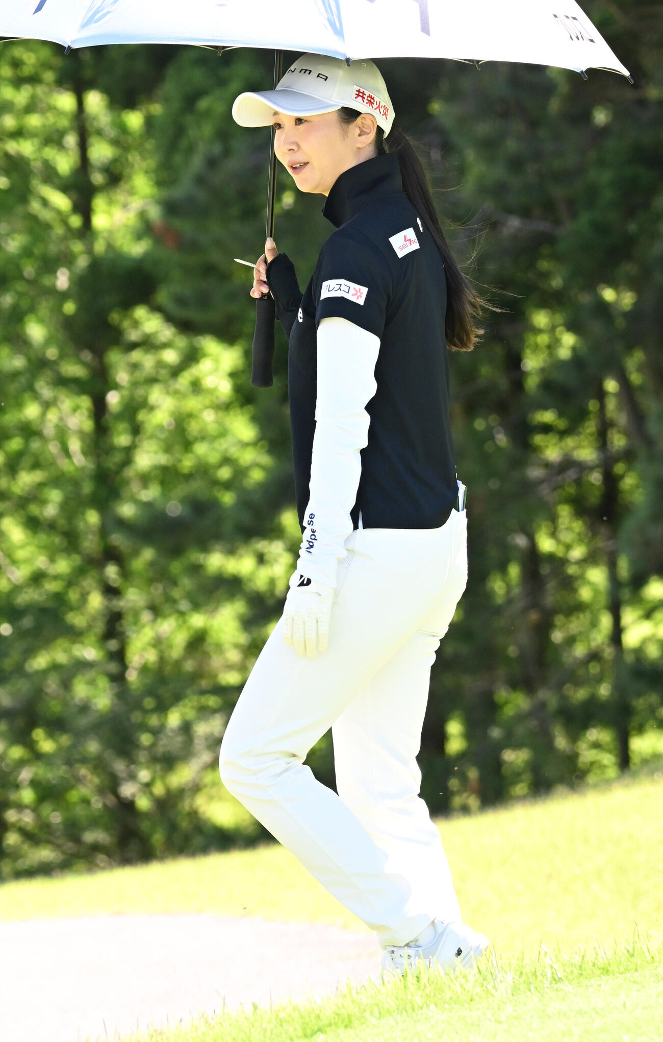 プロアマ戦に臨んだ金沢志奈（撮影・千葉一成）